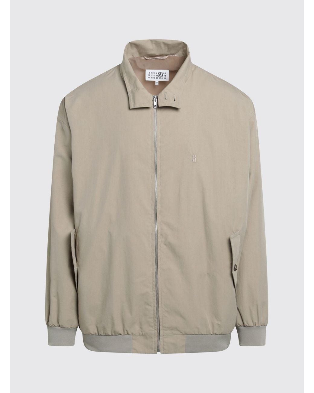 MM6 by Maison Margiela Natural Cutaway Collar Cotton Bomber Jacket for men