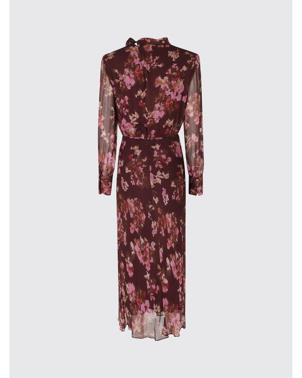 Nissa Red Floral Print Midi Sheath Dress