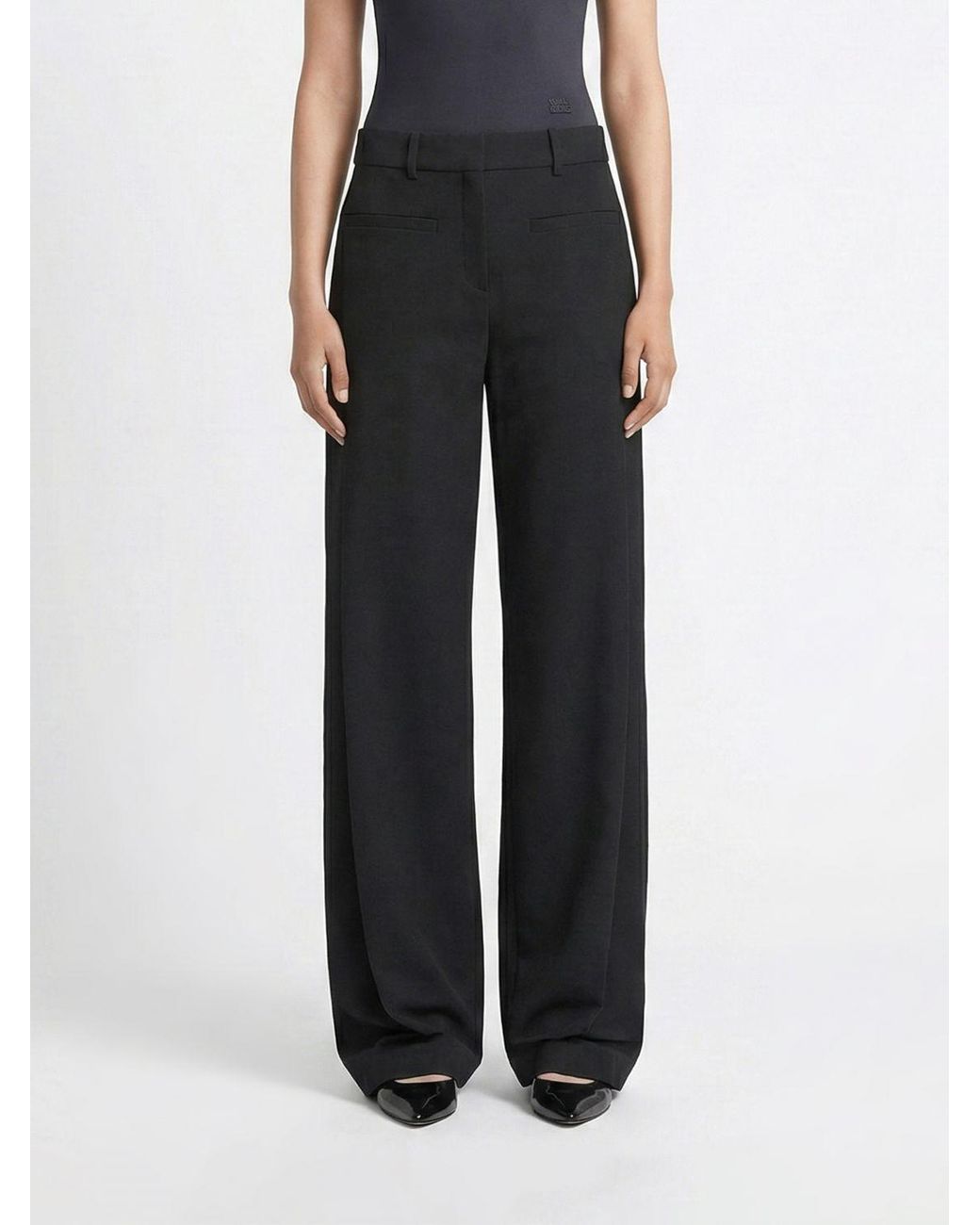 Courreges Black CourrÈ Ges Wide-Leg Crepe Trousers
