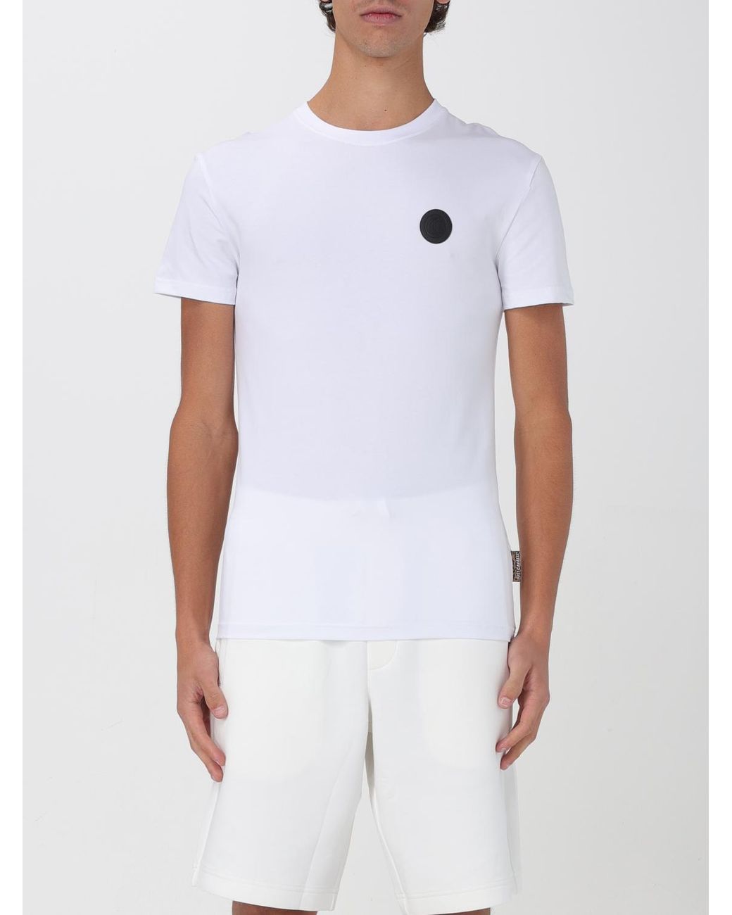 Just Cavalli White Casual Short Sleeve Crew Neck Tee for men