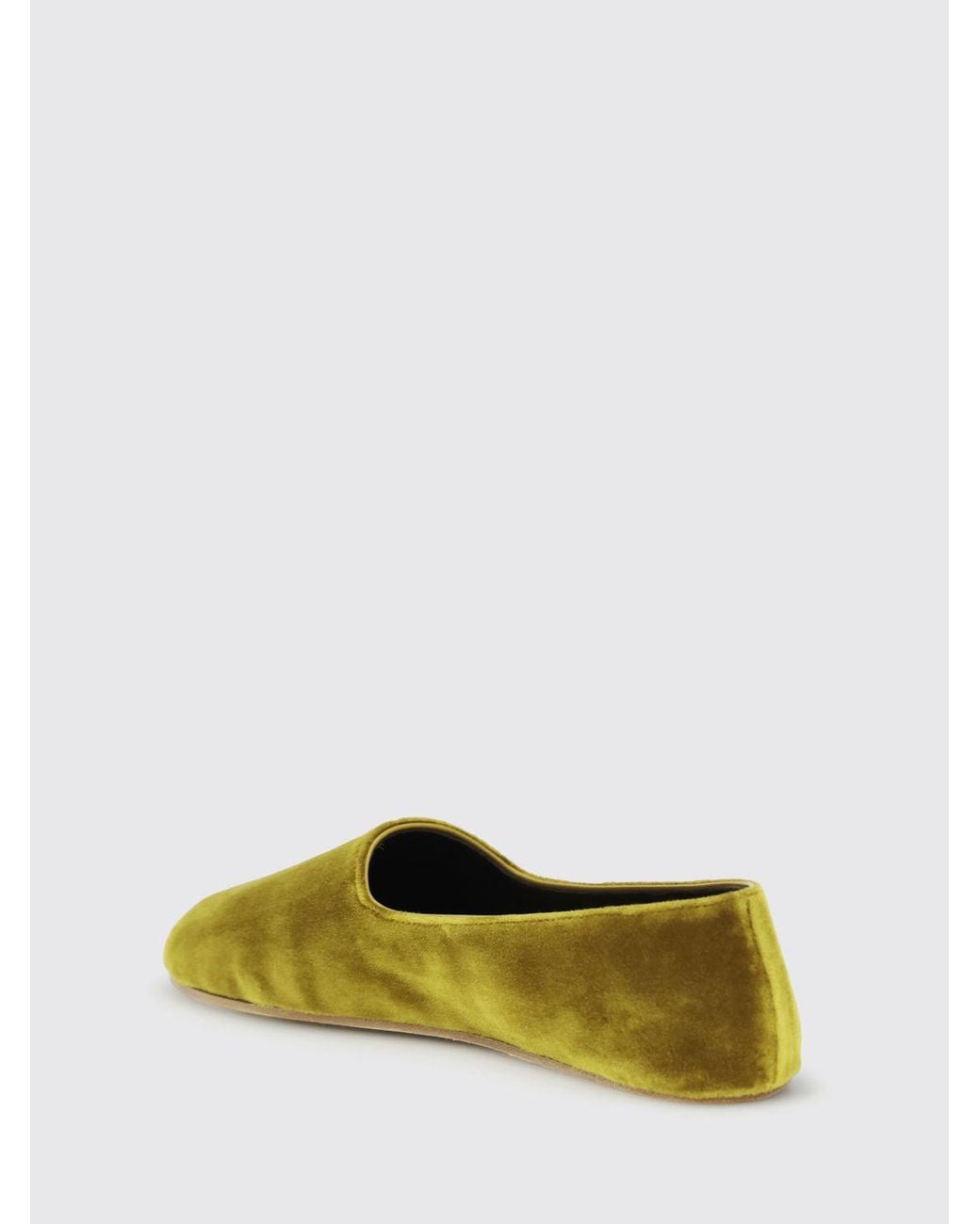 The Row Green Ponti Velvet Ballerina Flats
