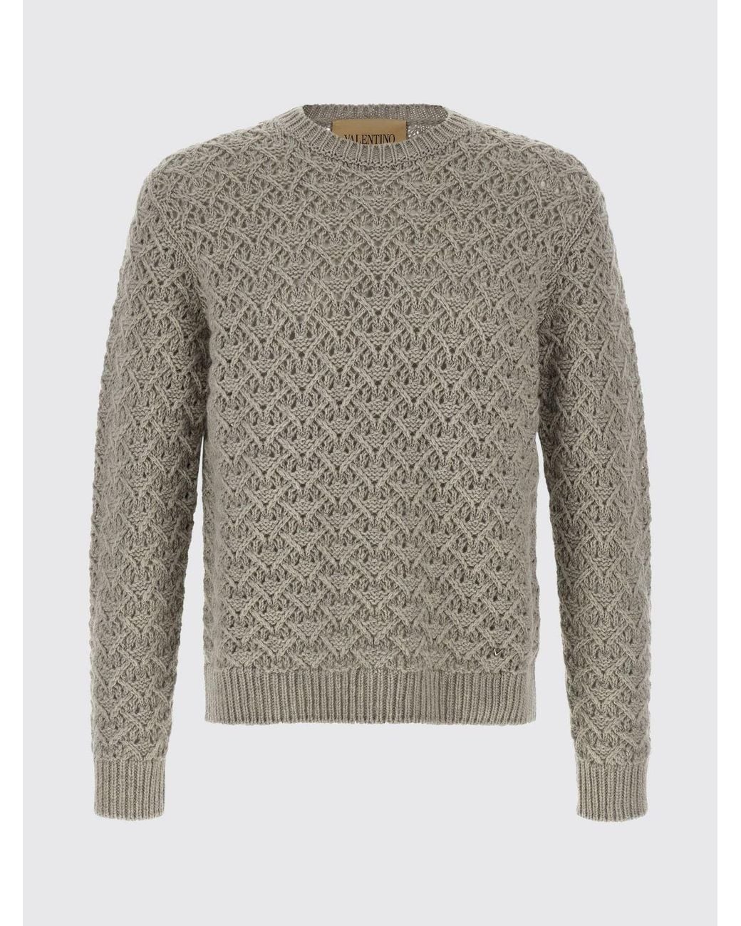 Valentino Garavani Gray Virgin Wool And Cashmere Crewneck Jumper for men