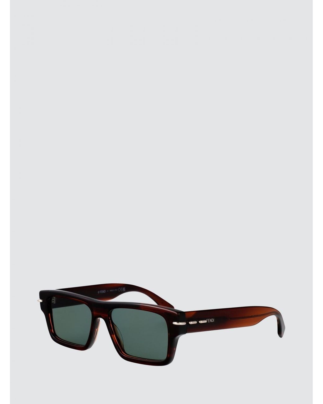 Fendi Orange Rectangular Acetate Sunglasses With Contrasting Logo for men
