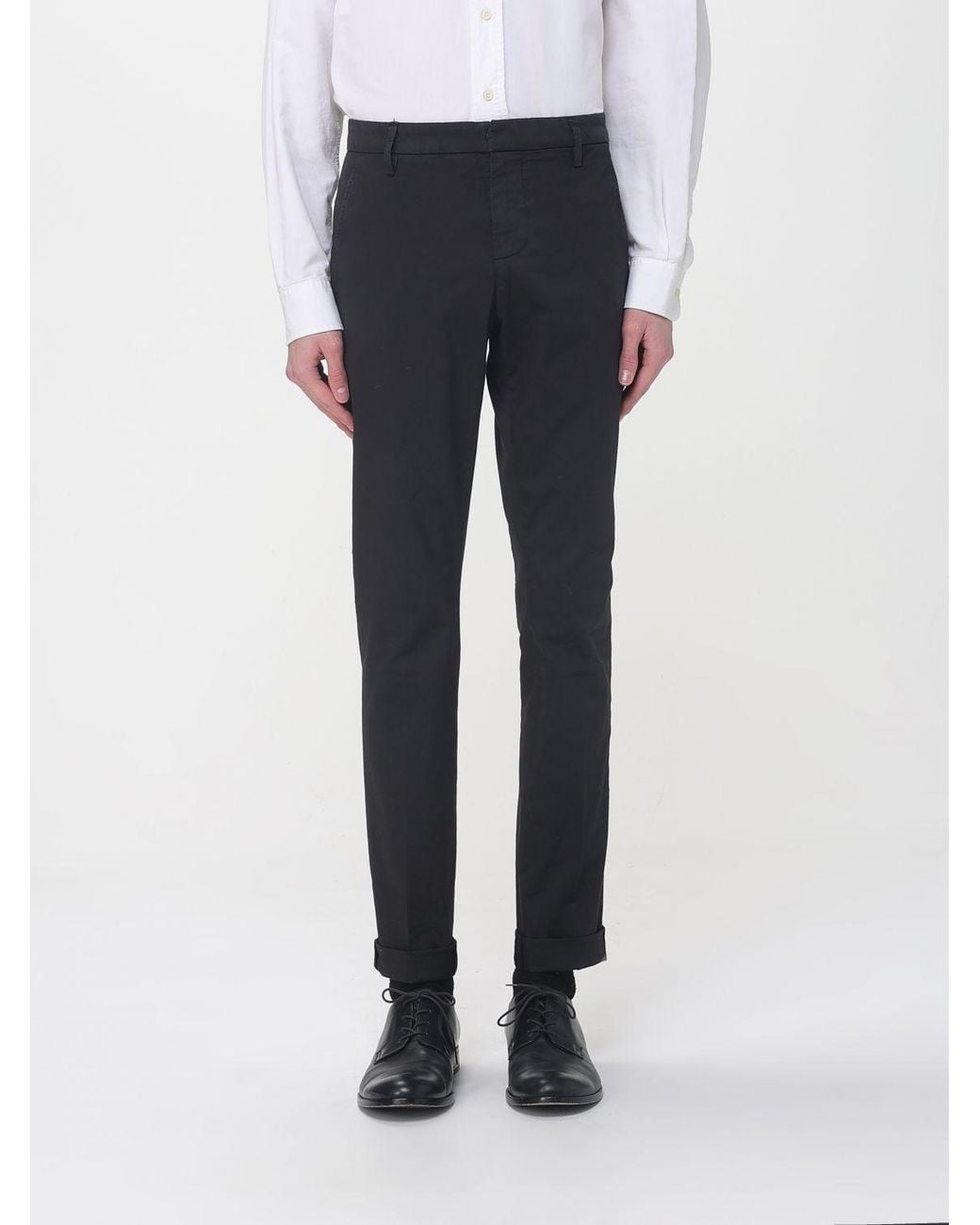 Dondup Blue Stretch Cotton Chino Trousers for men