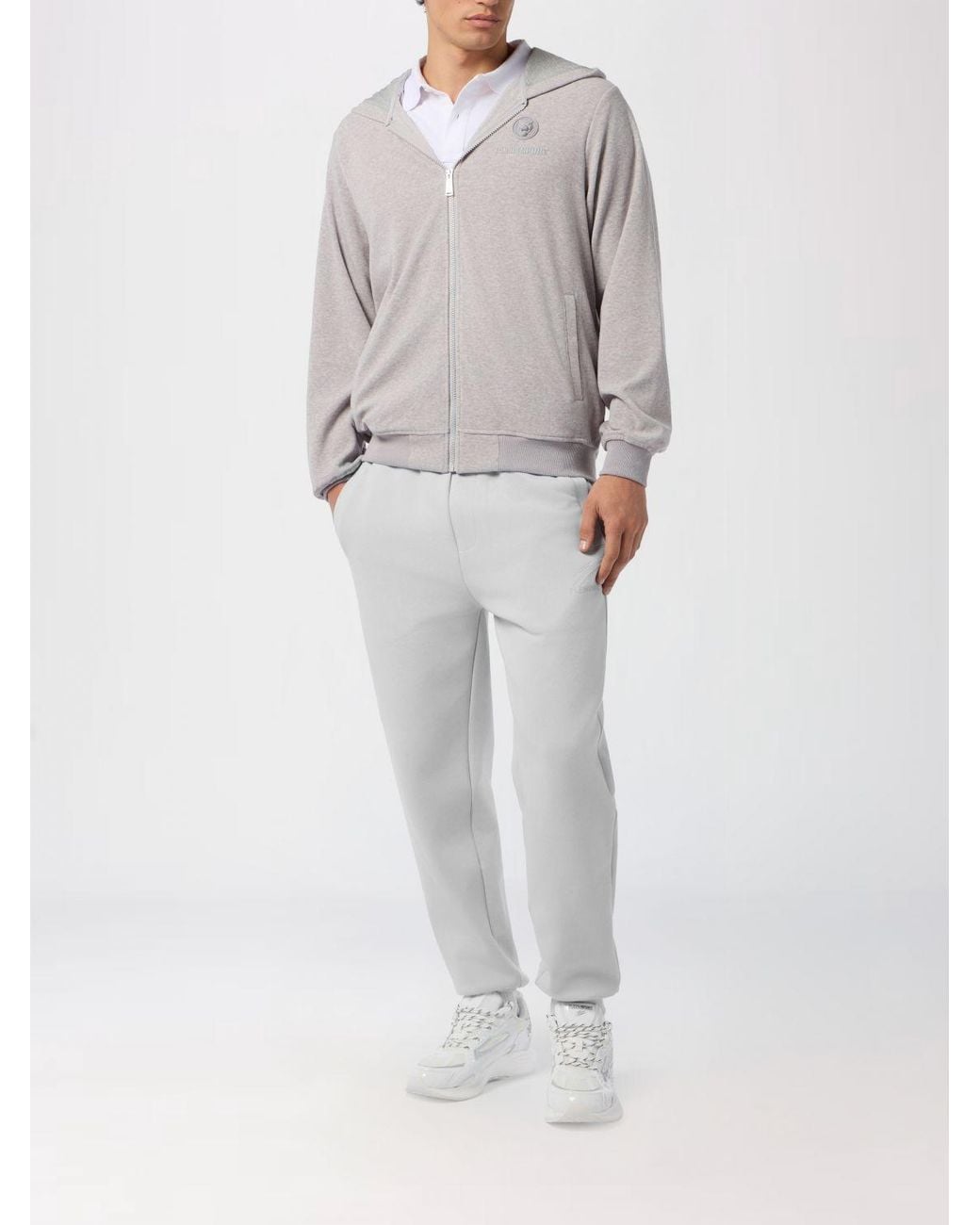 Philipp Plein Gray Hoodie for men