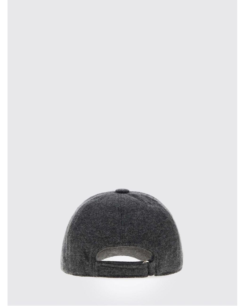 Borsalino Gray Cashmere Baseball Cap With Adjustable Strap for men