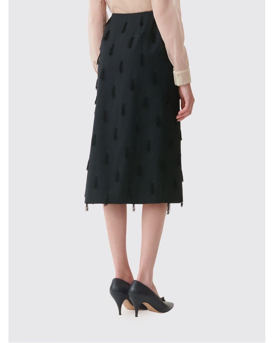 Fabiana Filippi Black Midi Wrap Skirt