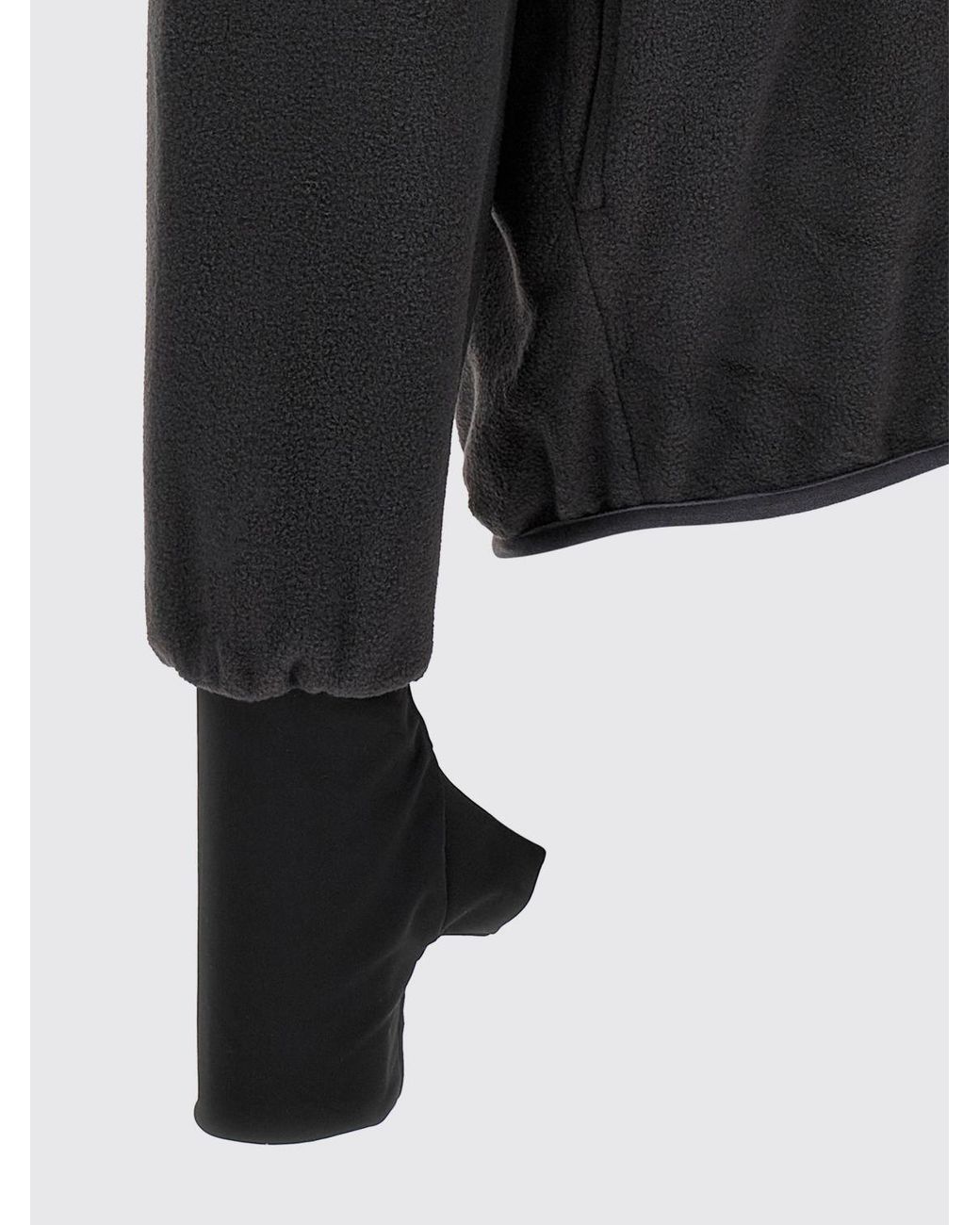 Entire studios Black High Neck Zipped Fleece Sweatshirt for men