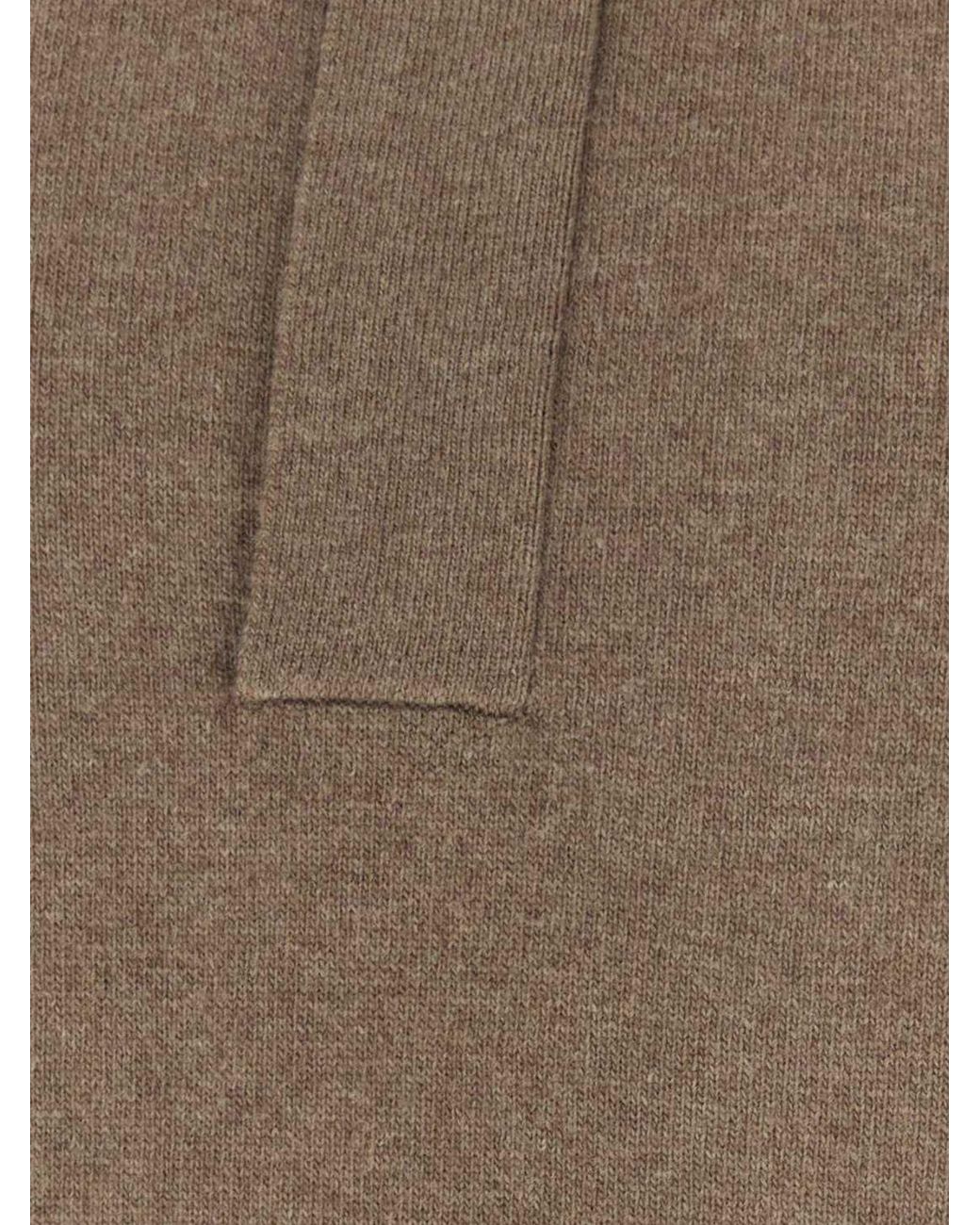 Jil Sander Brown Long-Sleeved Knit Wool Polo With Concealed Placket for men