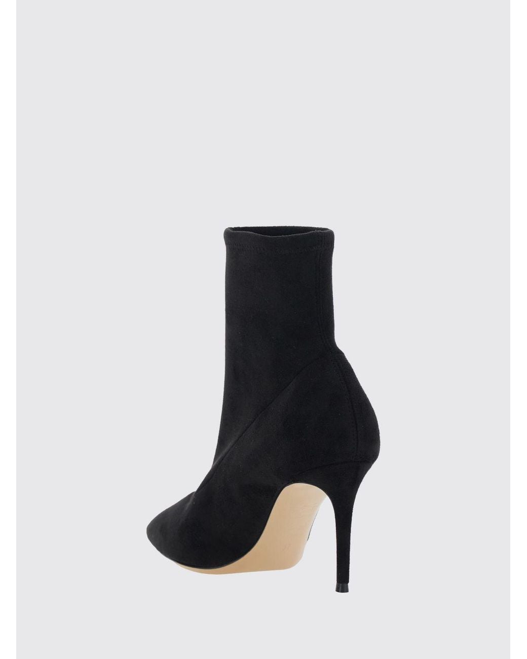 Casadei Black Julia Stretch Fabric Ankle Boots With Stiletto Heel And Almond Toe