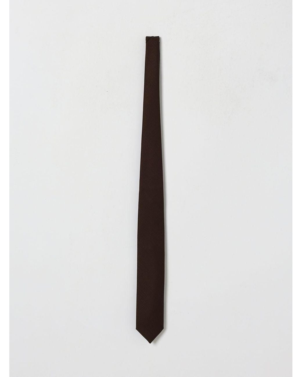 Lardini White Classic Virgin Wool Tie With Logo Loop for men
