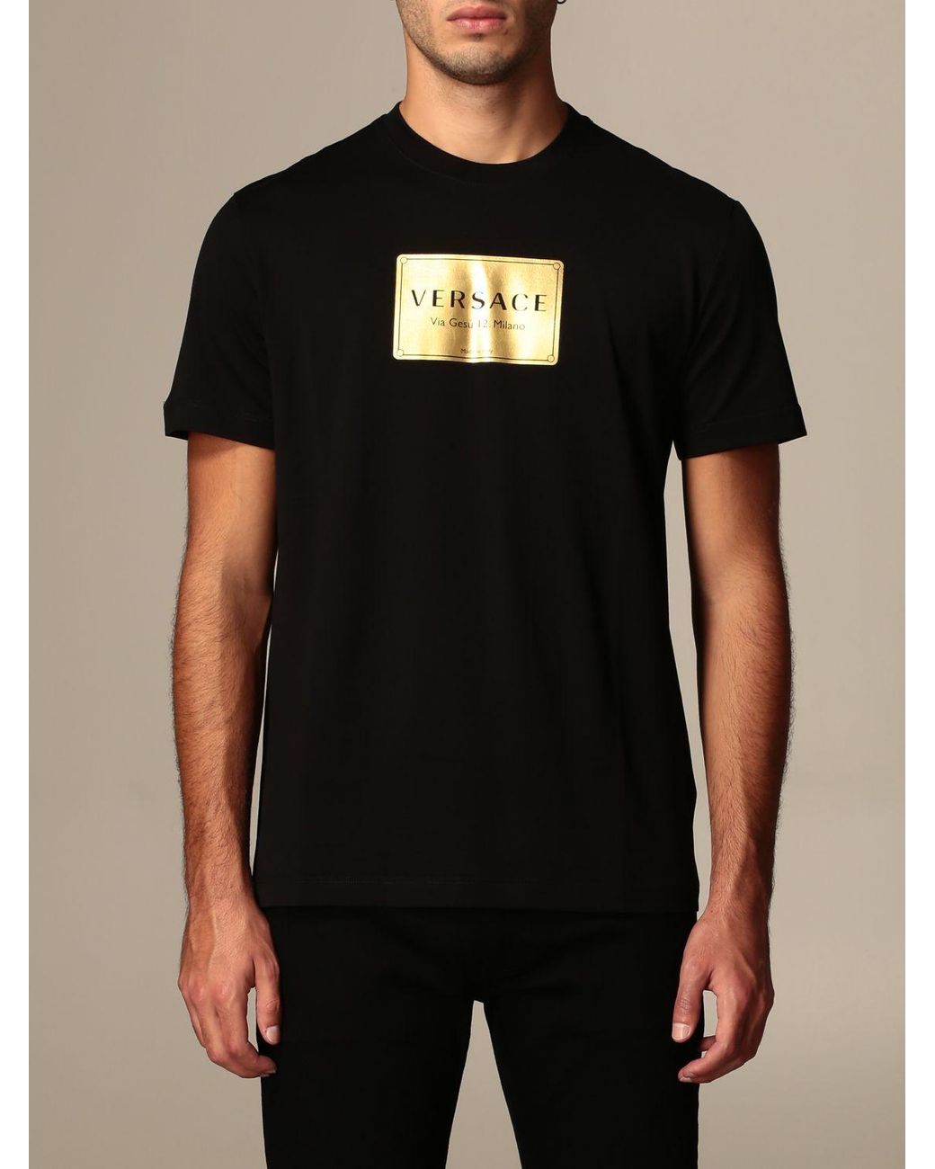 Versace T-shirt in Black for Men - Lyst