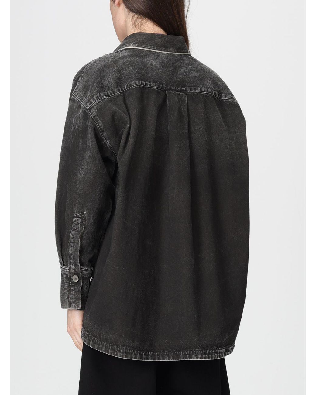 The Attico Gray Cotton Denim Shirt
