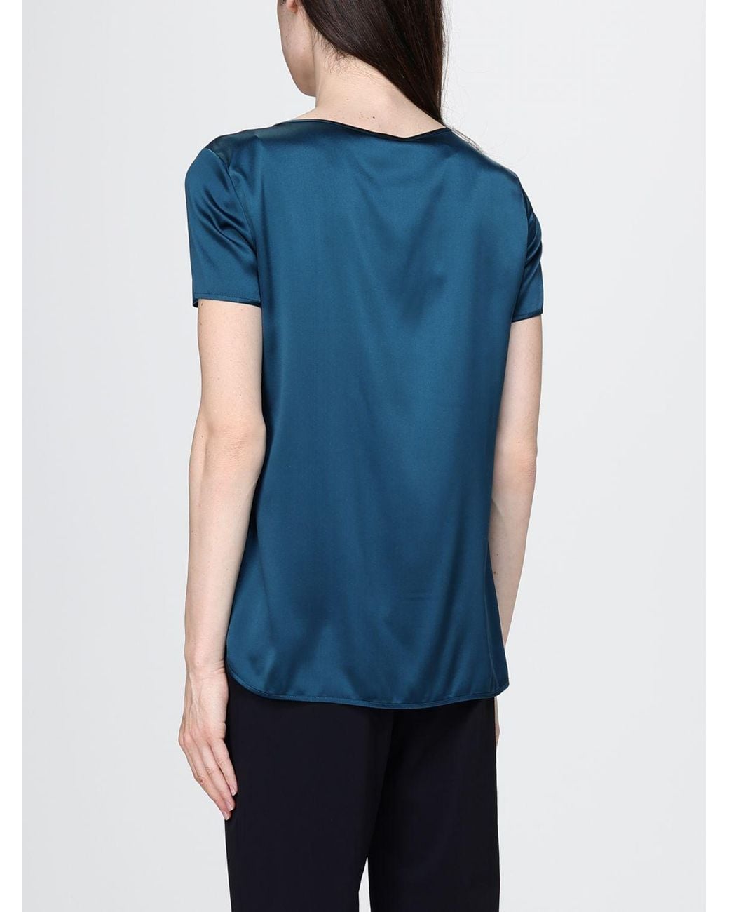 Max Mara Blue Silk Blouse
