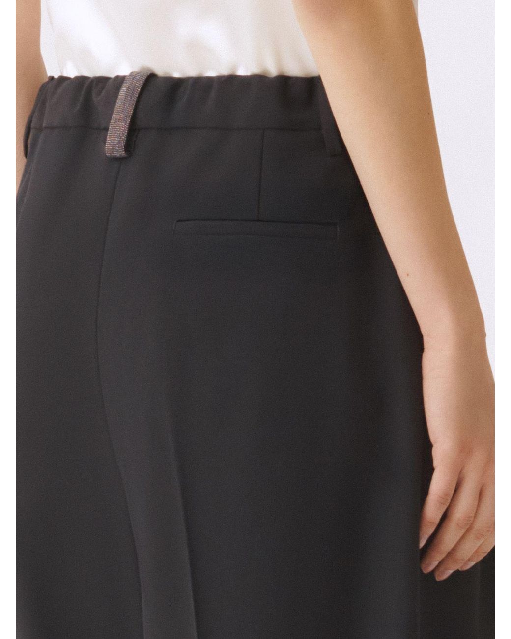 Fabiana Filippi Black Wide-Leg Viscose Blend Trousers