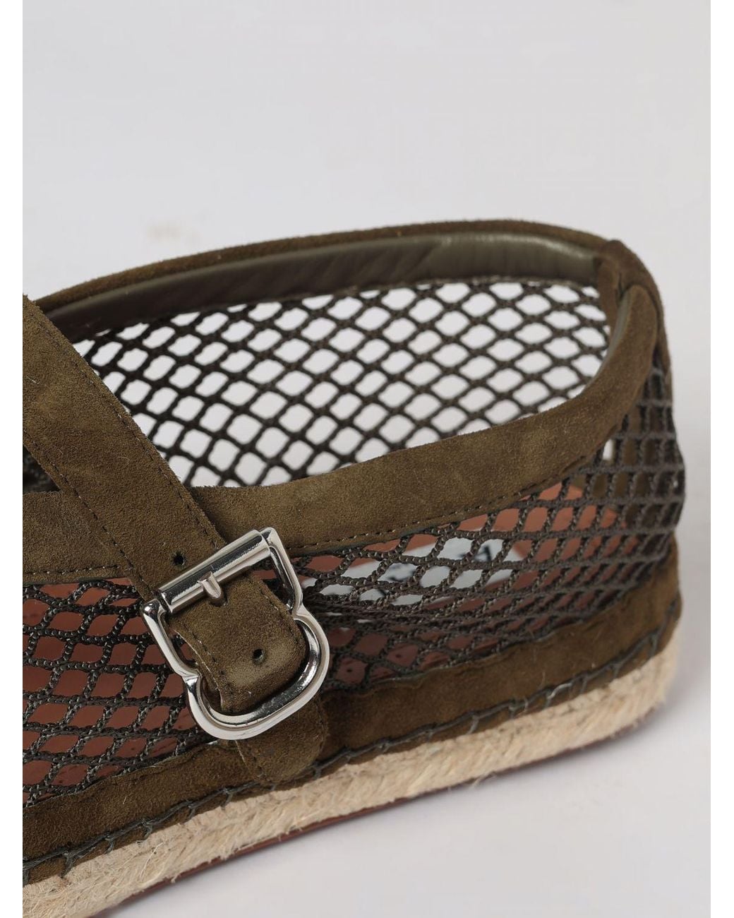 Alaïa White AlaiA Perforated Suede Mary Jane Espadrilles With Jute Sole