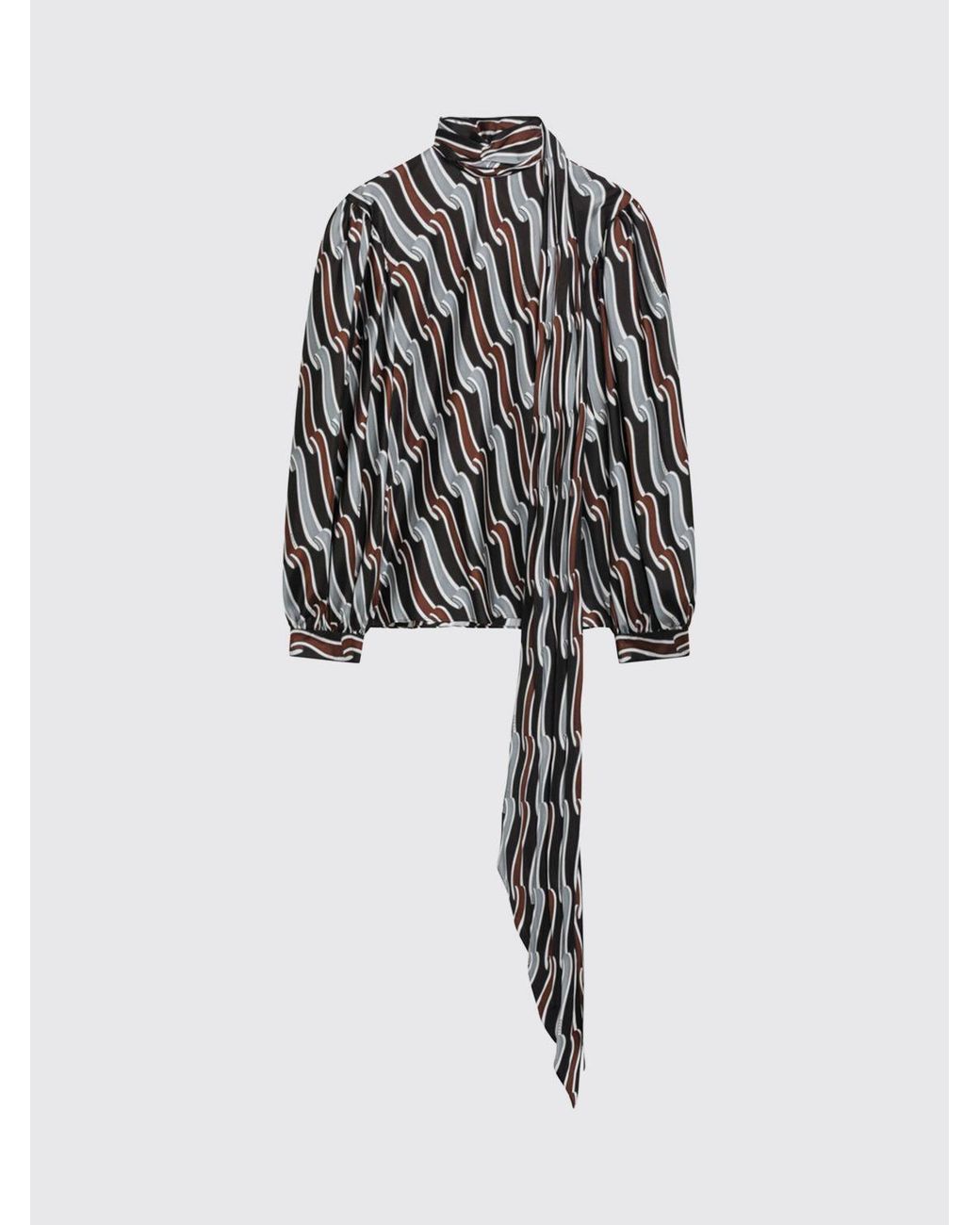 Gucci Black Silk Shirt With Graphic Print