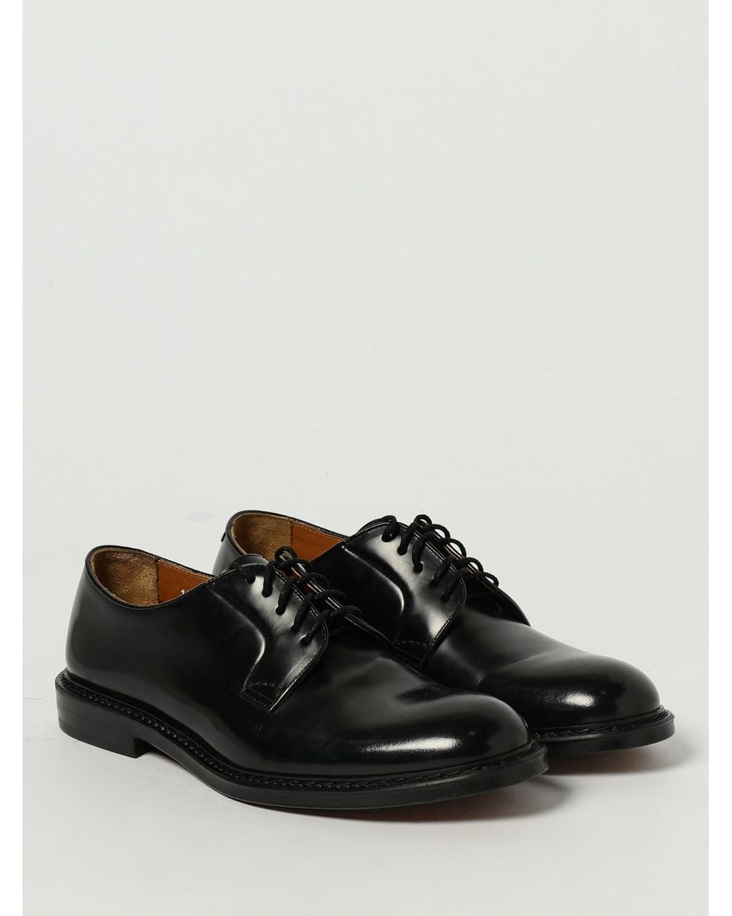 Doucal's Black Brushed Leather Derby for men