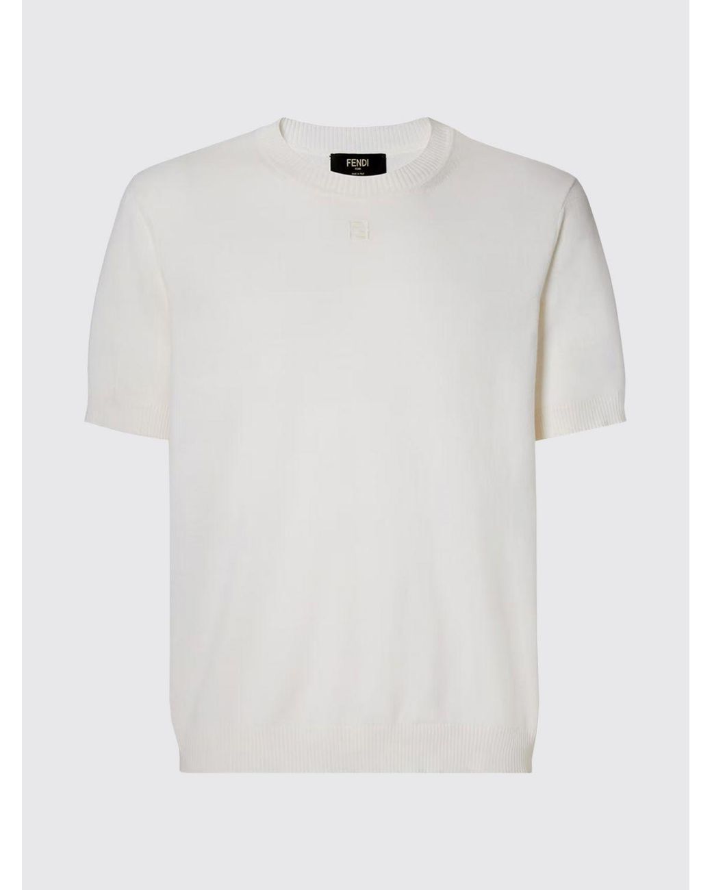 Fendi White Cotton And Cashmere Sweater for men