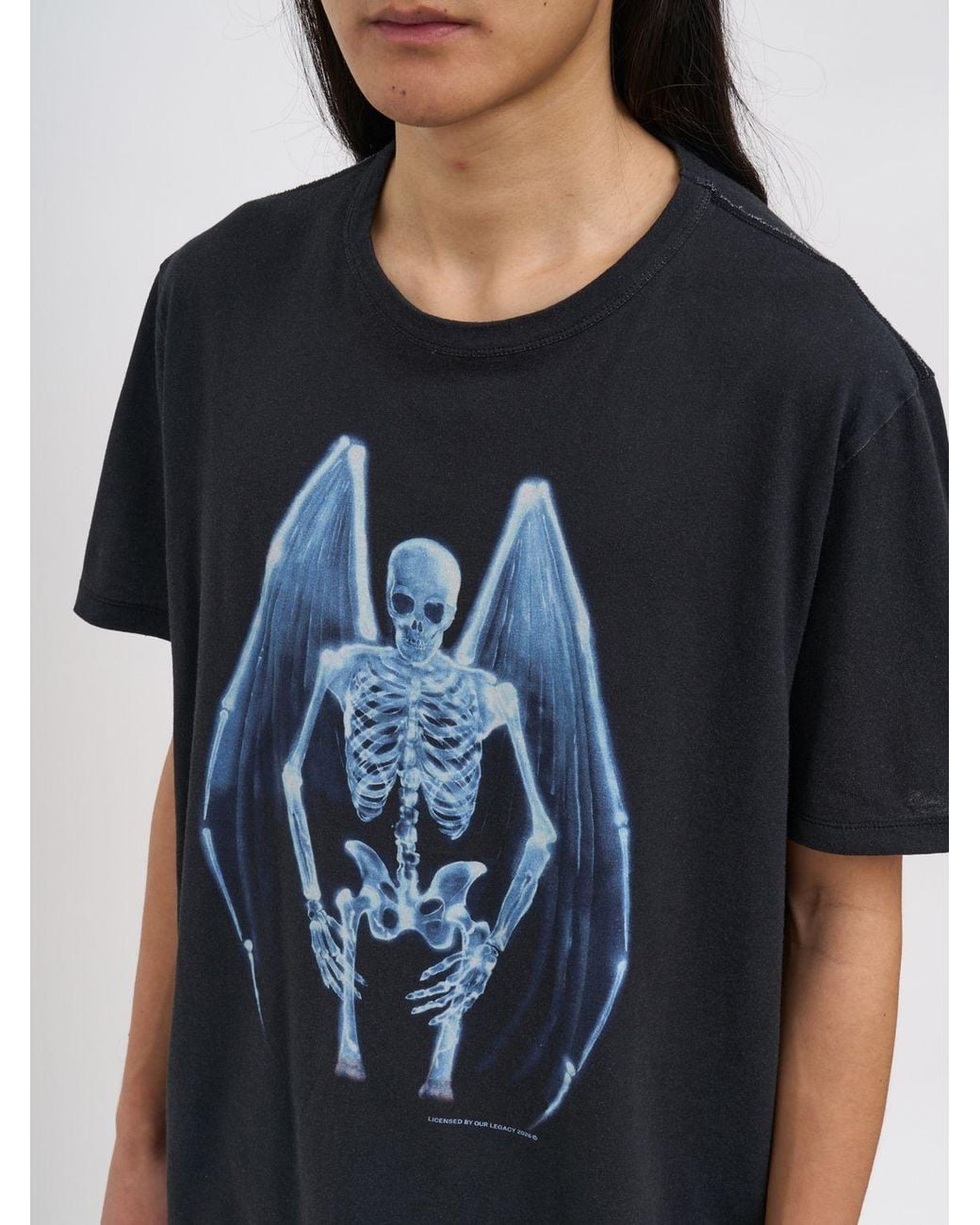 Our Legacy Black Printed Cotton Fallen Angel T-Shirt for men