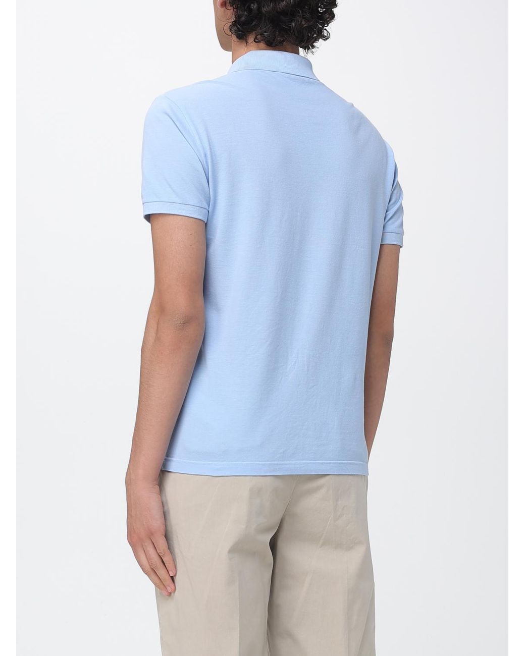 Brooksfield Blue Basic Cotton Polo Shirt With Logo for men