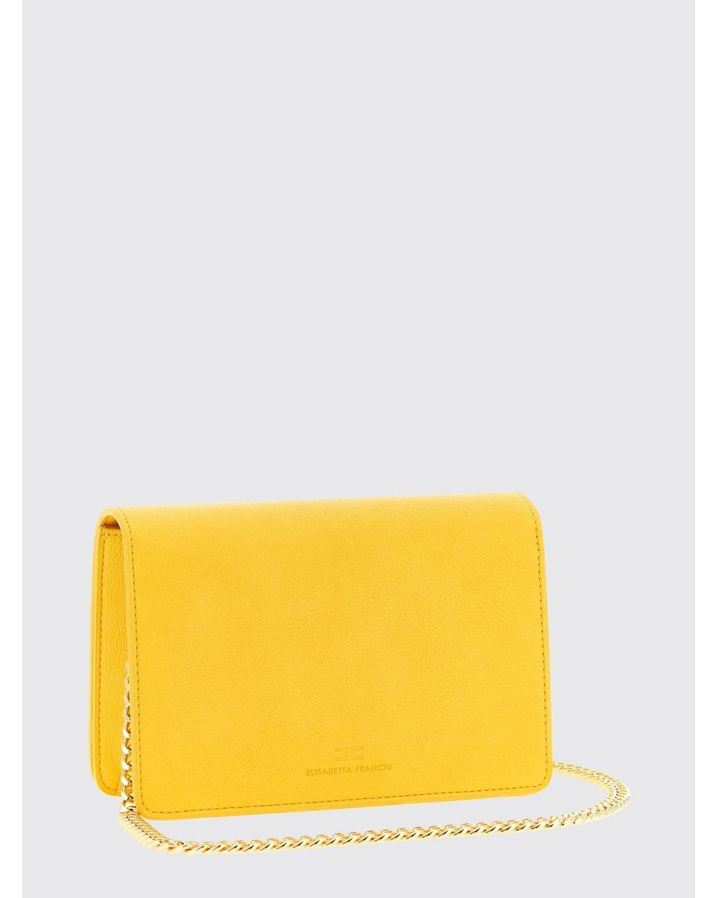 Elisabetta Franchi Yellow Faux Leather Shoulder Bag