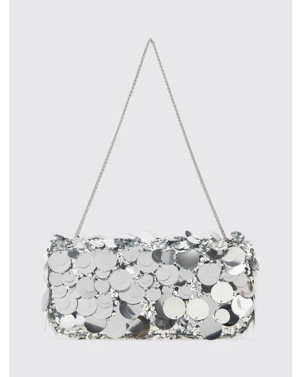 Rabanne White Sparkle Baguette Bag