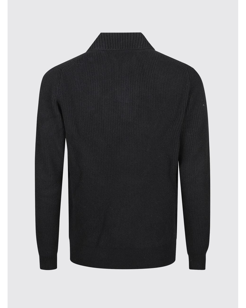 Ballantyne Blue Slim Fit Long-Sleeved Wool Polo Shirt for men