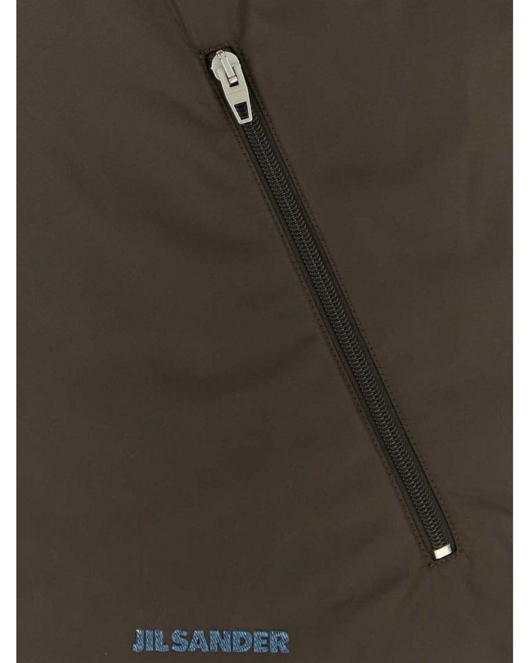 Jil Sander Black Ghost Capsule Padded Nylon Gilet With High Neck And Zip Closure for men