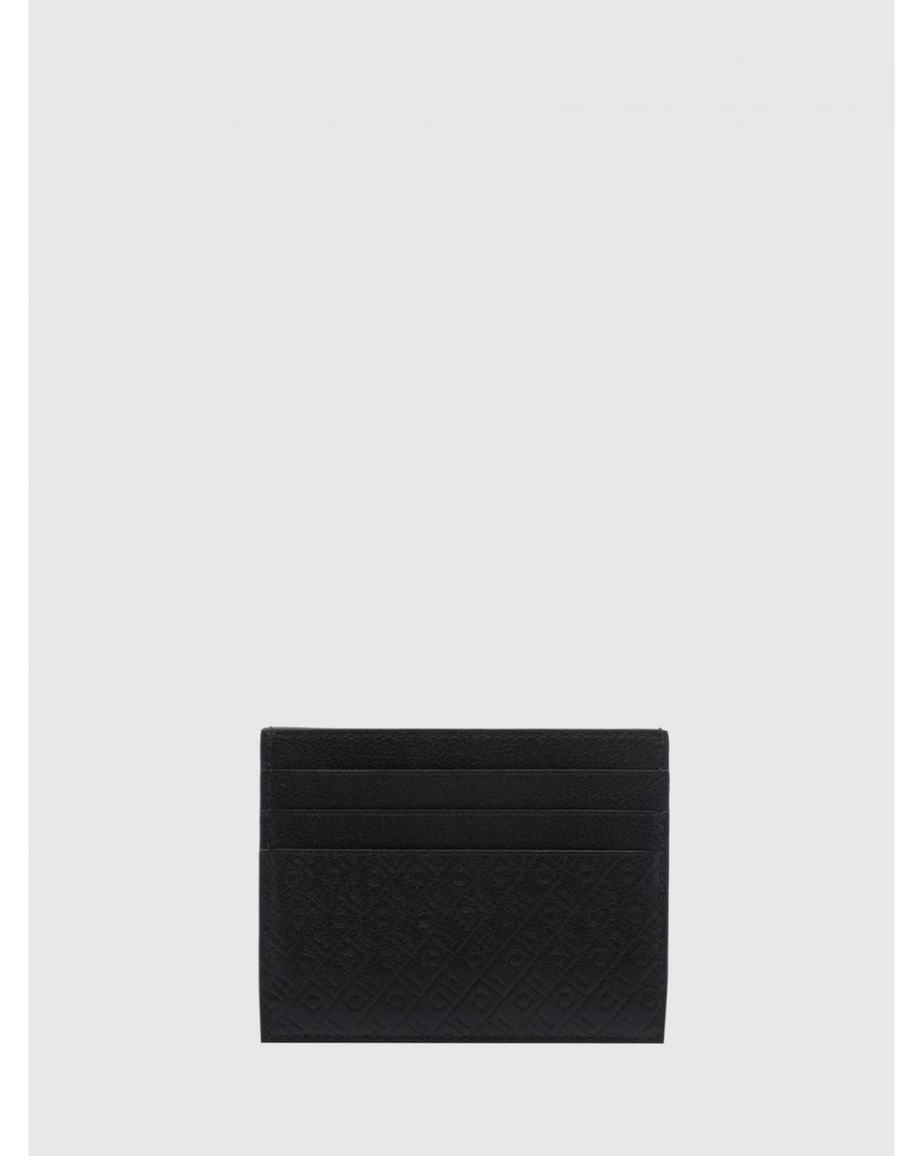 Ferragamo White Embossed Calf Leather Card Holder With Lettering Logo for men