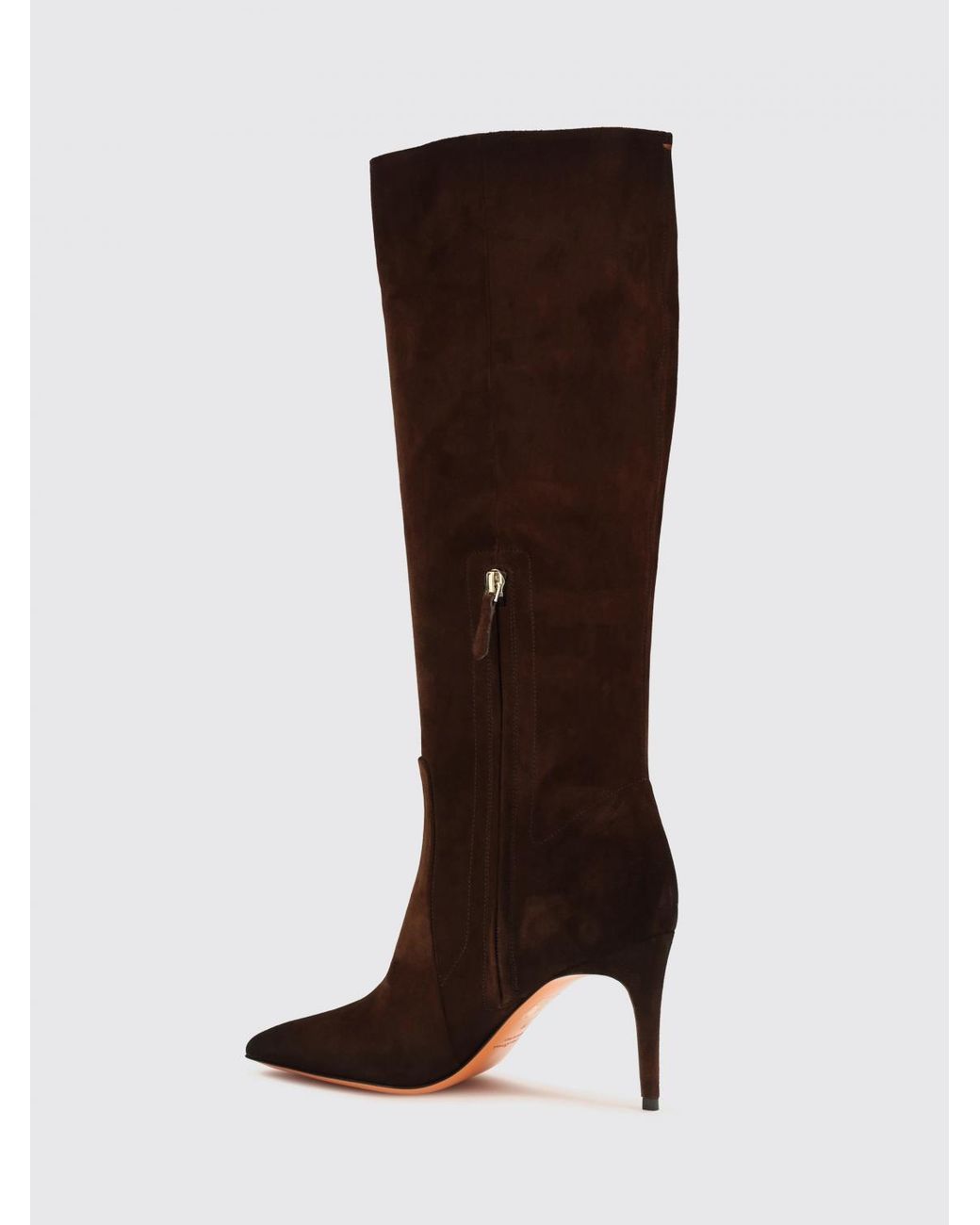 Botas Altas Viola De Ante Con Tacón De Aguja Santoni de color Brown
