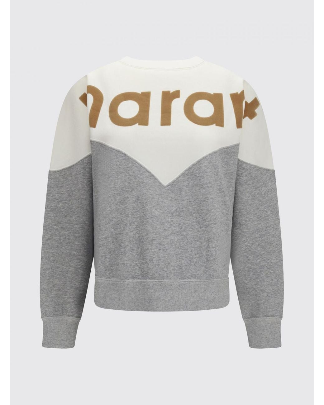 Isabel Marant Gray Relaxed Fit Crewneck Cotton Sweatshirt With Logo