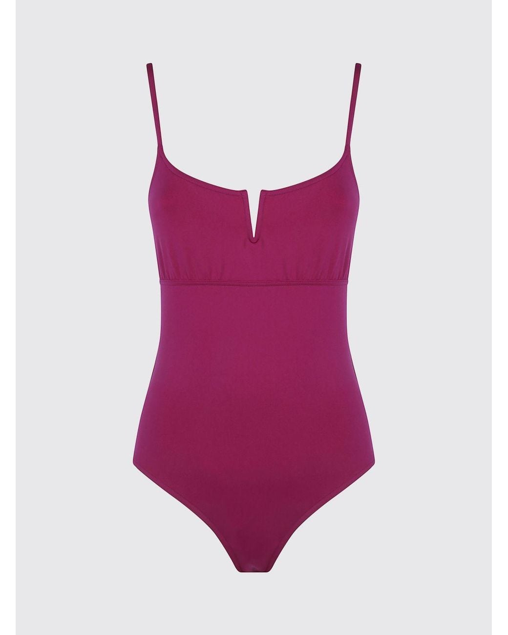 Eres Pink One-Piece Swimsuit With Teardrop Neckline And Thin Straps