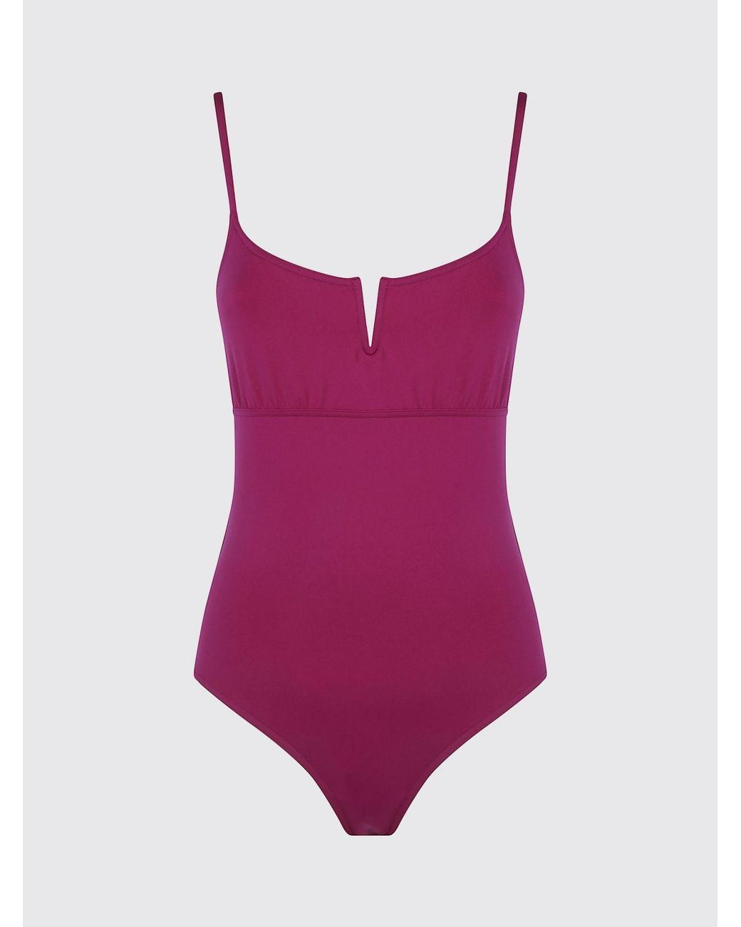 Eres Pink One-Piece Swimsuit With Teardrop Neckline And Thin Straps