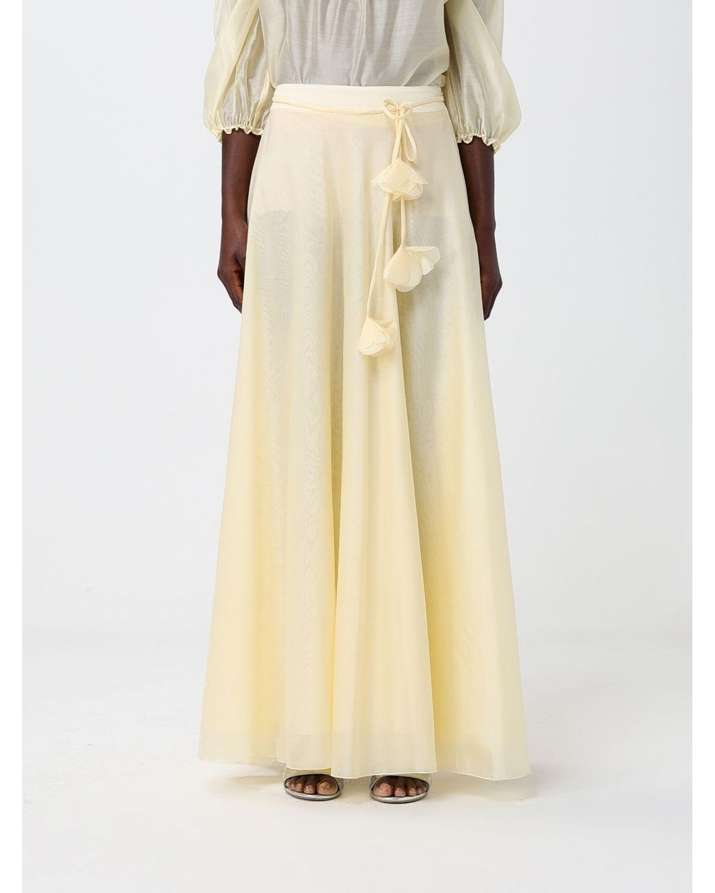 Hanita Natural Chiffon Long Skirt