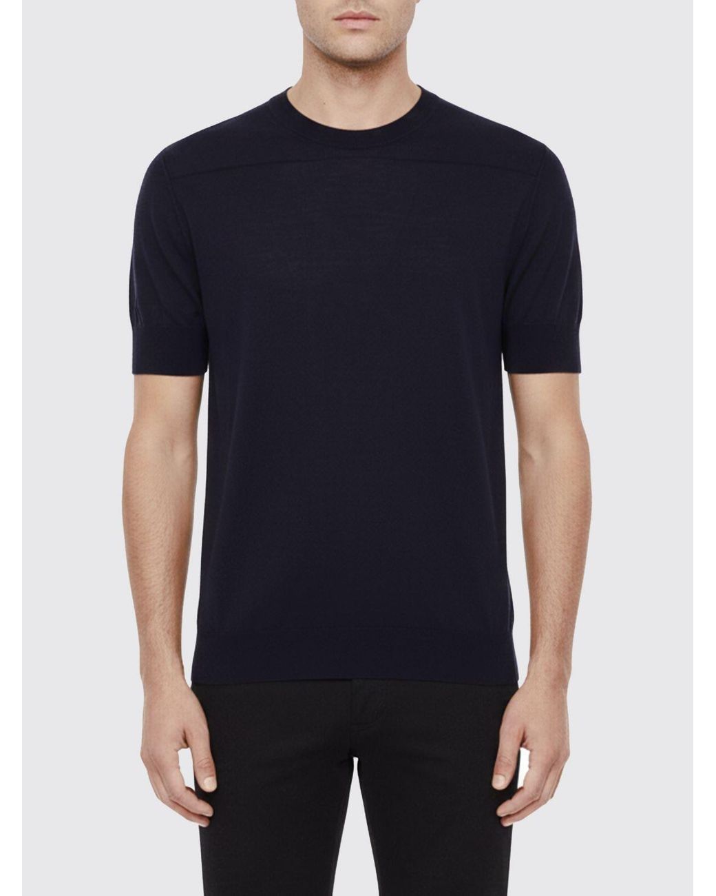 Jil Sander Blue Virgin Wool Sweater for men