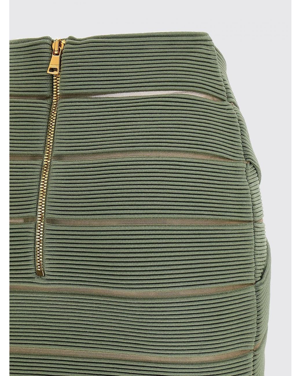 Balmain Green Jersey Mini Skirt