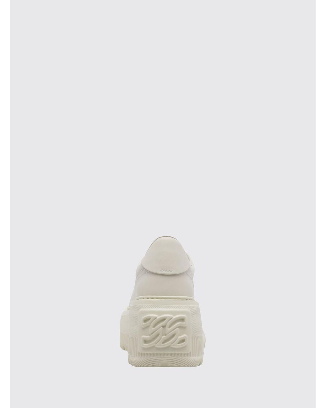 Casadei White Nexus Smooth Leather Platform Wedge Sneakers