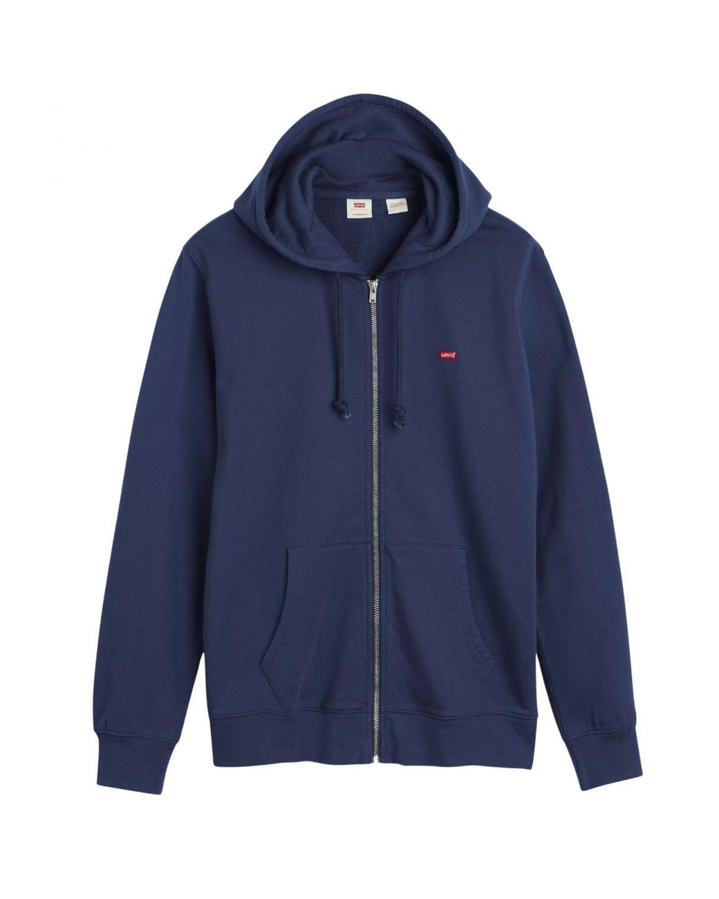 Levi's Blue Cotton Zip-Up Hoodie With Contrast Logo for men