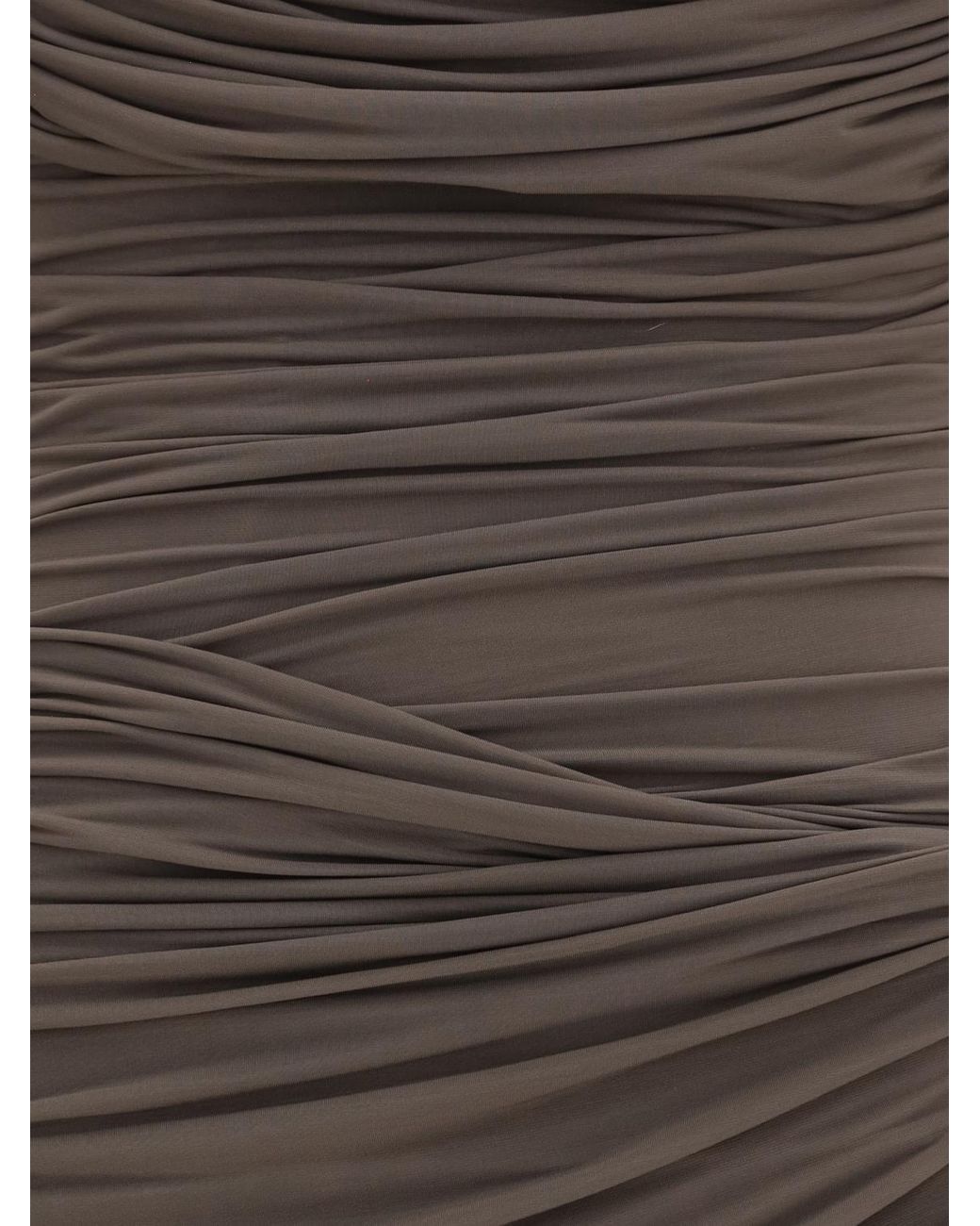 Magda Butrym Brown High-Neck Asymmetrical Mini Dress