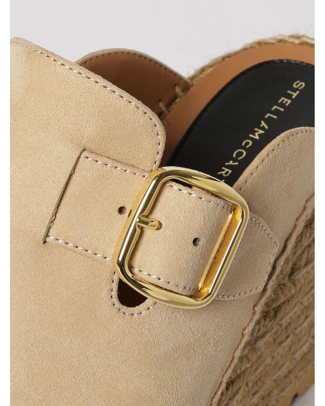 Stella McCartney Natural Gaia Synthetic Suede Wedge Mules