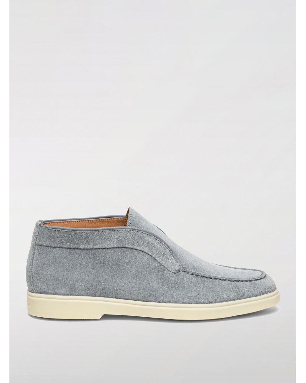 Santoni Blue Flat Ankle Boots
