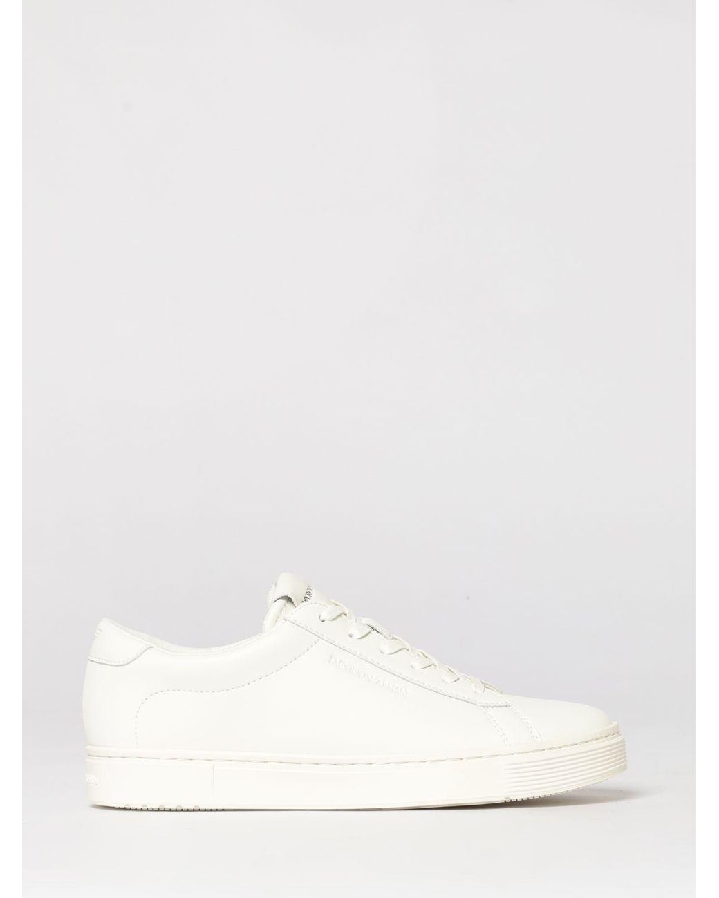 Emporio Armani Natural Leather Sneakers for men
