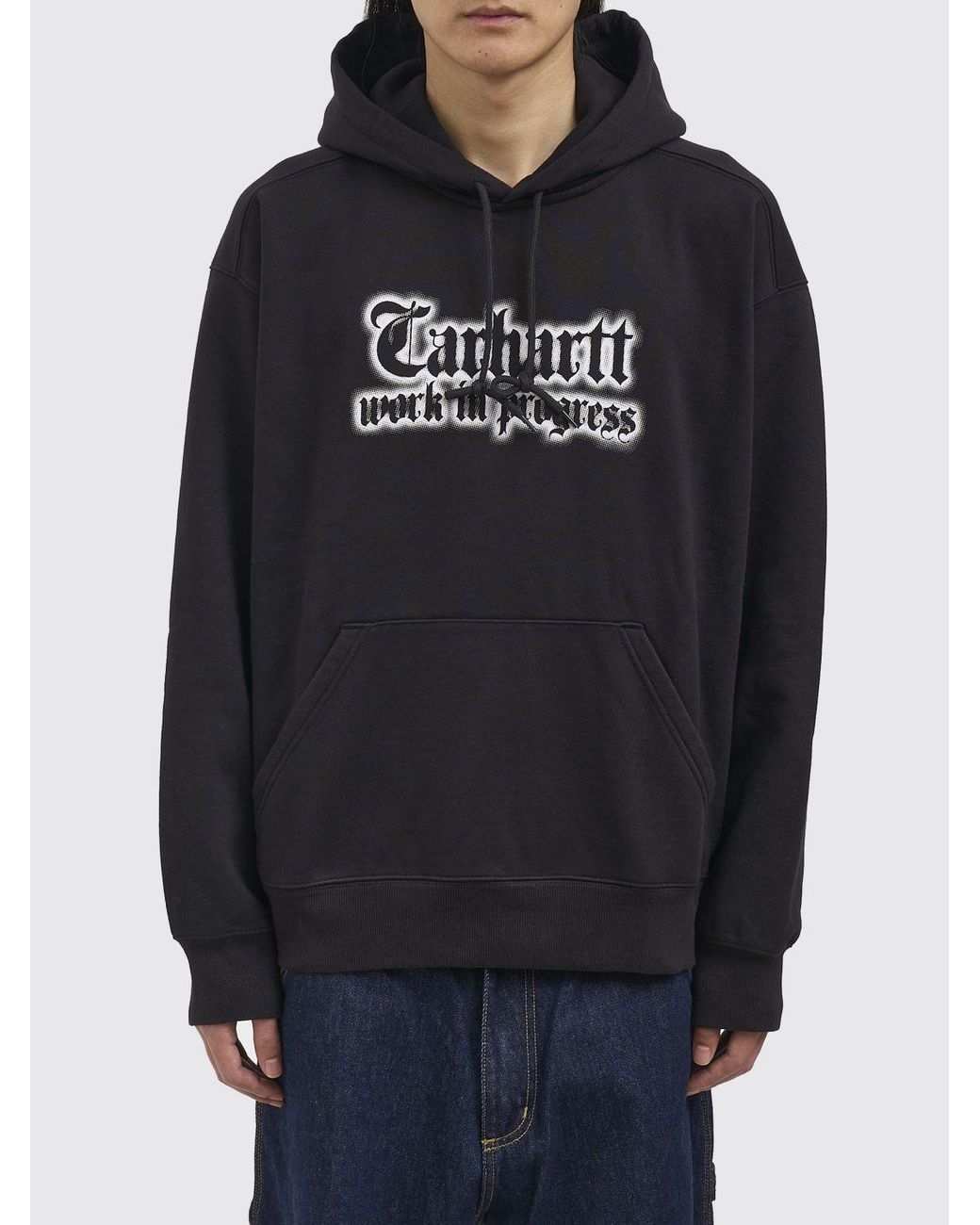 Carhartt Blue Cotton Hoodie With Logo for men