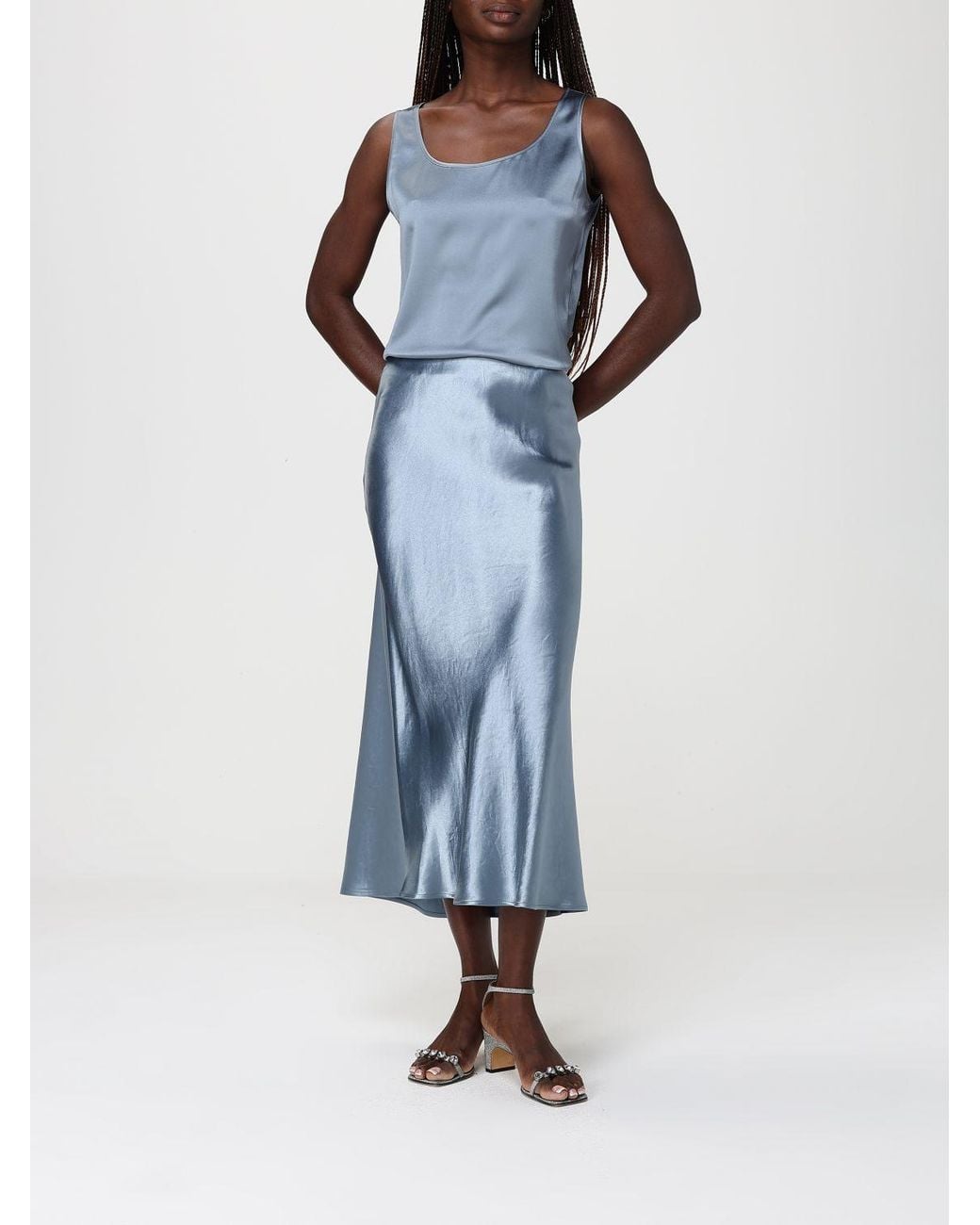 Max Mara Blue Satin Top