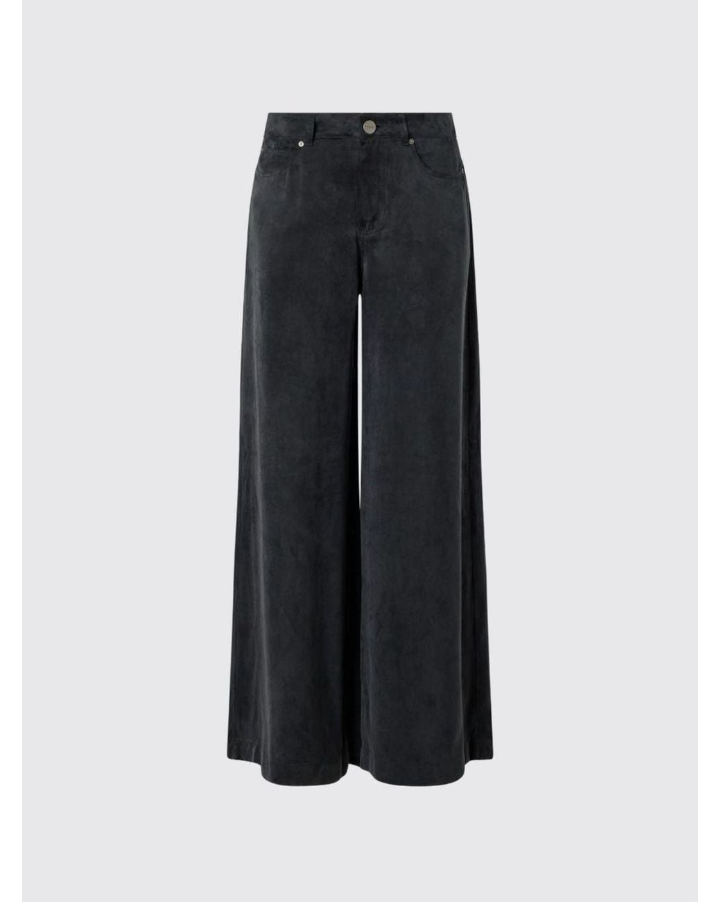 Pinko Blue Porta Viscose Blend Flared Trousers With Love Birds Logo