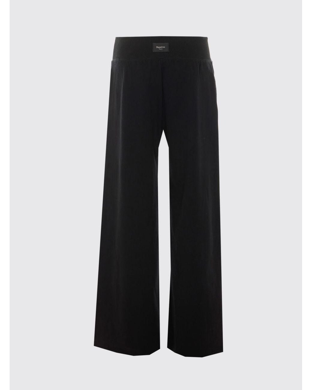Repetto Black Wide-Leg Cotton Blend Jogging Trousers With A High Elasticated Waist