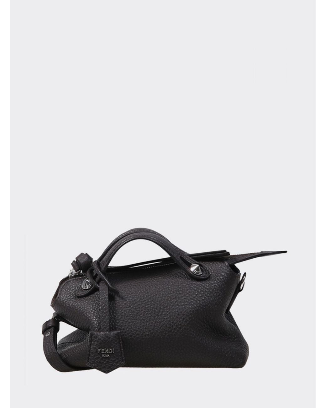 Fendi Black By The Way Grained Calfskin Mini Bag With Removable Handles