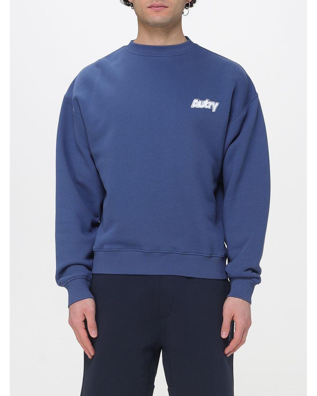 Autry Blue Cotton Crewneck Sweatshirt for men