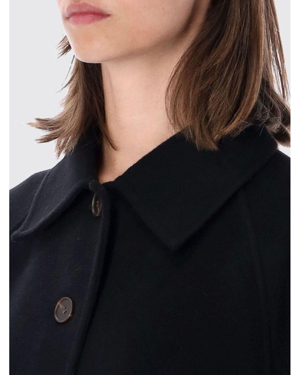 Rohe Black Slim Fit Short Wool-Blend Shirt Coat